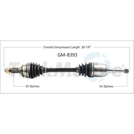 Surtrack Axle Cv Axle Shaft, Gm-8393 GM-8393